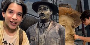 Adolescente crea una estatua gigante del médico santo que será canonizado