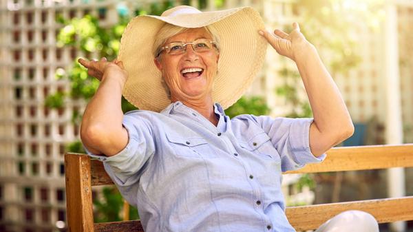 Happy elderly woman