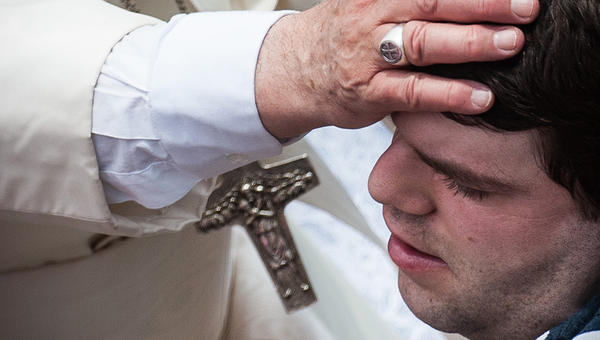 POPE FRANCIS BLESSES DISABLED MAN