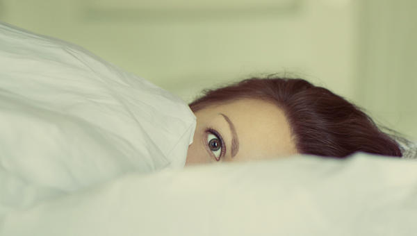 WOMAN,BED,AWAKE