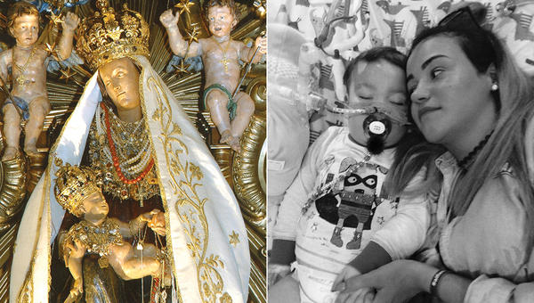 KATE JAMES ALFIE EVANS OUR LADY MARY WITH BABY JESUS CHRIST