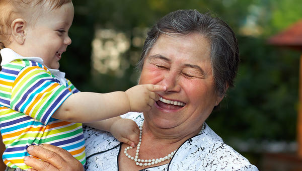 GRANDMOTHER,LAUGHING