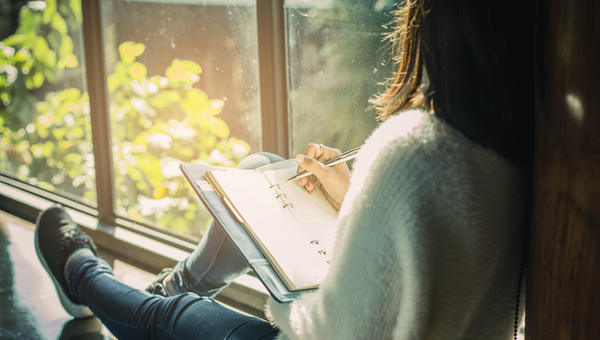 WOMAN,WRITING,JOURNAL