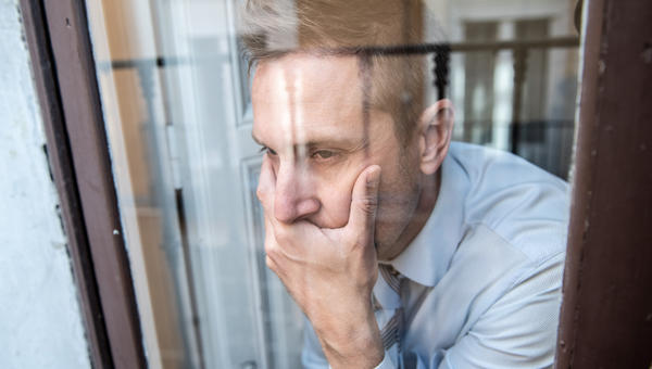 portrait man sad depressed