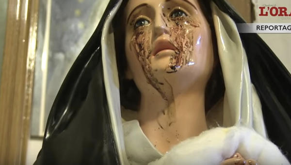 lacrimazioni statua madonna