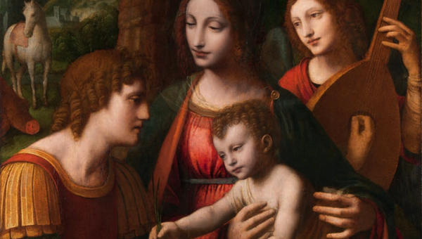 Luini , Vierge à l'Enfant avec saint Georges et un ange musicien