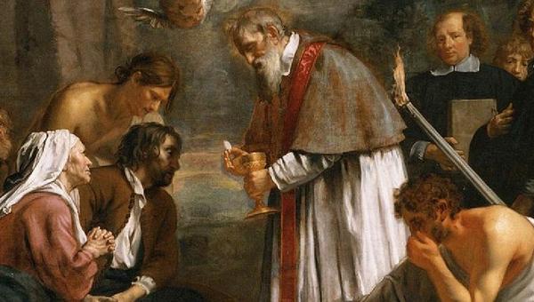 Jacob van Oost le Jeune, Saint Macaire de Gand venant au secours des pestiférés