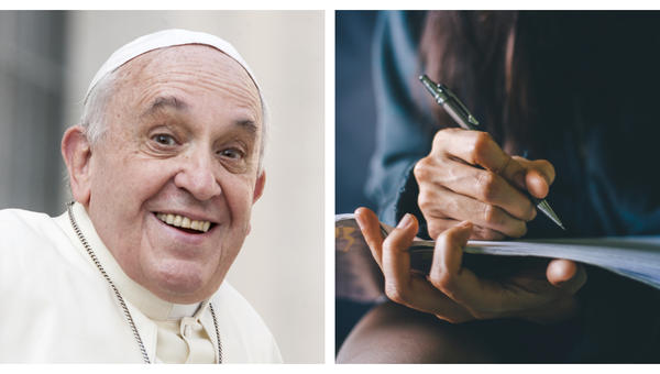 POPE FRANCIS, WRITING, COLLAGE