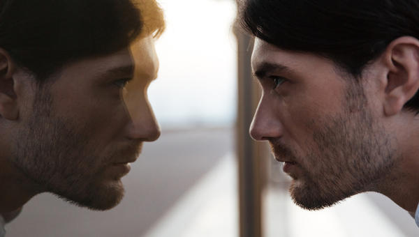 MAN, FACE, MIRROR