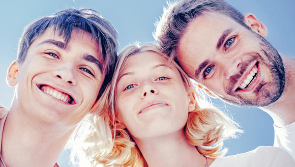 FRIENDS, SMILING, SKY
