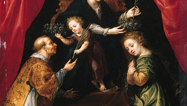 St. Lawrence hands the Christ Child a palm branch