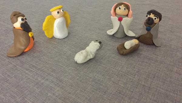 plasticine, creche, Christmas