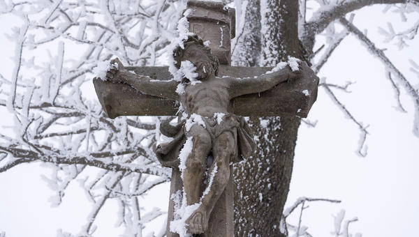 CRUCIFIX IN THE SNOW,