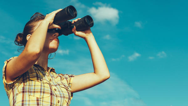 GIRL, BINOCULARS