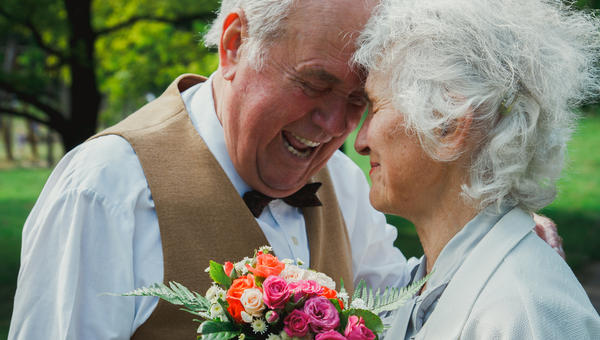 HAPPY, OLD, COUPLE