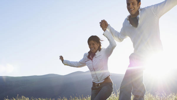 COUPLE, JUMP, SUN