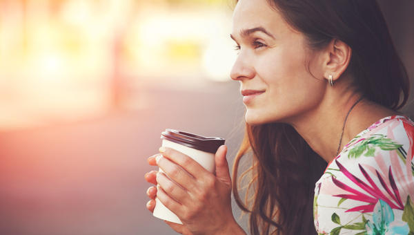 WOMAN, COFFEE, SMILE