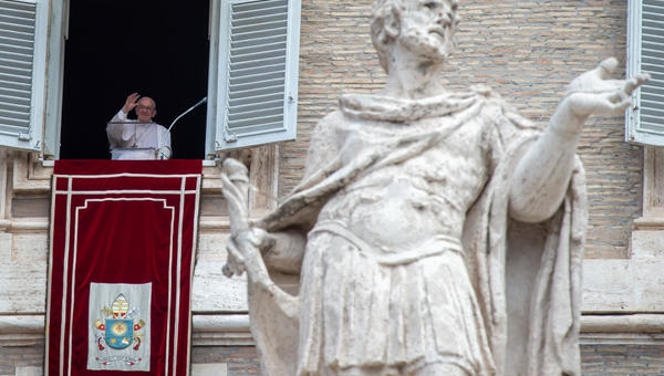 Pope Francis during the Regina Coeli praye