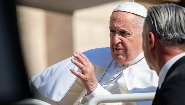 Pope Francis during his weekly general audience in saint peter's square - June 15 2022
