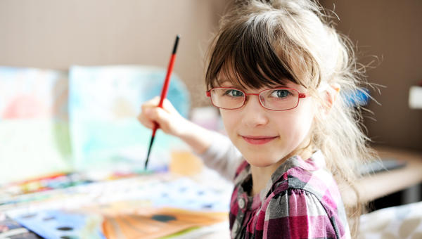 BAMBINA, OCCHIALI,