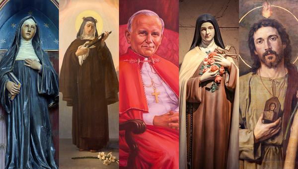 Saint-Therese-of-Child-Jesus-Teresa-of-Avila-St.-Margaret-Mary-Alacoque-St.-John-Paul-II-St.-Jude-Thaddeus