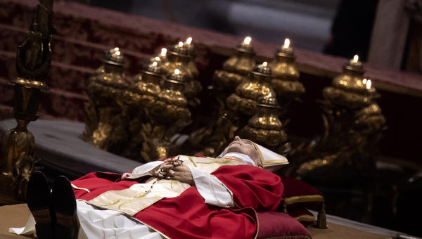 The body of Pope Emeritus Benedict XVI