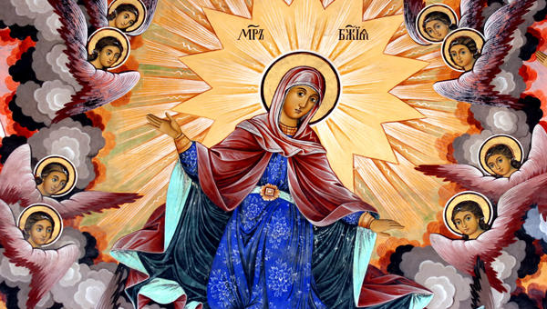 Virgen María y ángeles