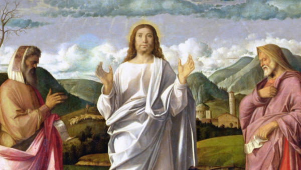 Jezus Chrystus z Abrahamem i Mojżeszem podczas przemienienia