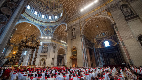 Pope Francis leads a mass for the Solemnity of Saints Peter and Paul at St Peter's basilica