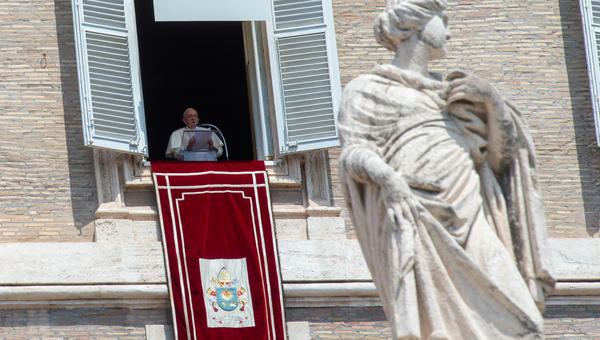 During Pope Francis Angelus prayer