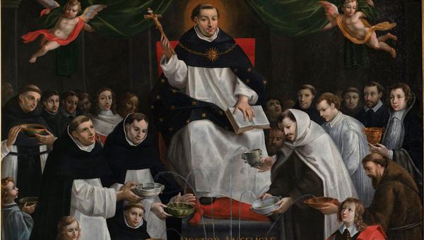 Saint Thomas d'Aquin, Fontaine de Sagesse, tableau d'Antoine Nicolas.