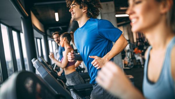 Runners on treadmills