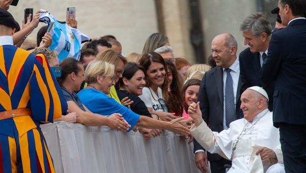 Pope Francis during his weekly general audience in St. Peter's square
