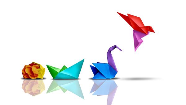 change peace colors origami flight birds