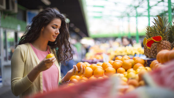 woman fruit