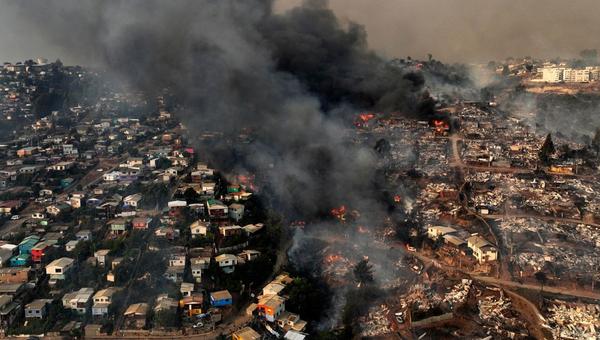 chili, incendie, feu