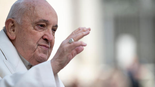 Pope Francis during his weekly general audience at St. Peter's Square at the Vatican on March 13, 2024