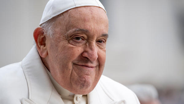 Pope Francis during his weekly general audience in St. Peter's square at the Vatican on April 03, 2024