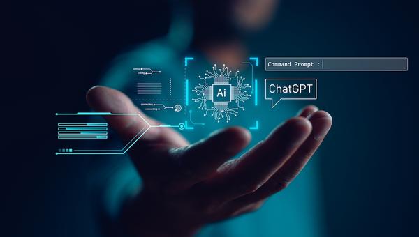 Man interacting with AI