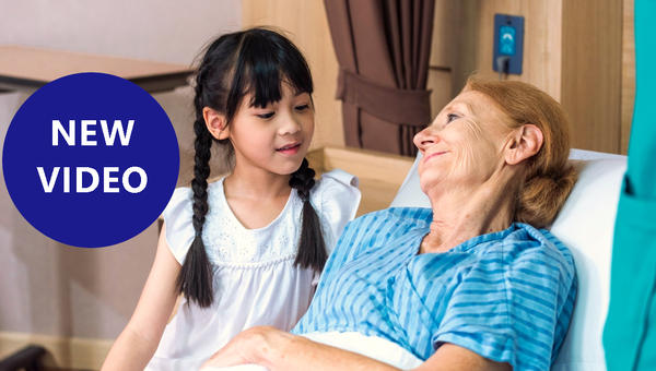 Child visiting elderly person