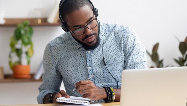 Man Studying Online