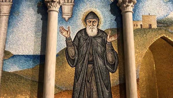 Mosaic of St. Charbel in St Patrick's Cathedral NYC