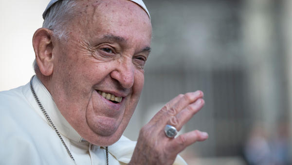 Pope Francis during his weekly general audience in St. Peter's square at the Vatican on August 28, 2024