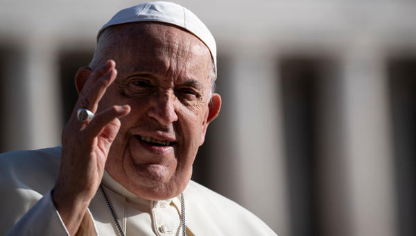 Pope Francis during his weekly general audience in St. Peter's square at the Vatican on August 28, 2024.