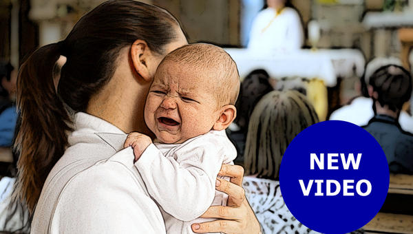 Baby crying in church - VIDEO