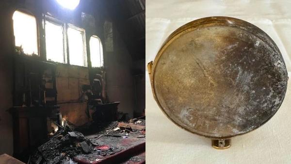 Spalony kościół i osmolona kustodia z Orlando