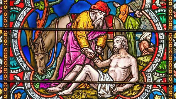 Stained Glass Good Samaritan