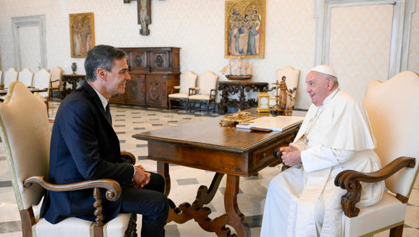 Pope Francis Spain's Prime Minister Pedro Sanchez Perez-Castejon