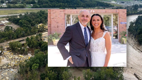Dad treks through Hurrican Helene debris to reach daughter's wedding