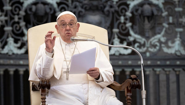 Pope Francis during his weekly general audience in St. Peter's square at the Vatican on November 20, 2024